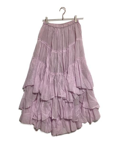 CASA FLINE（カーサフライン）CASA FLINE (カーサフライン) コットンティアードスカート ピンク サイズ:Freeの古着・服飾アイテム
