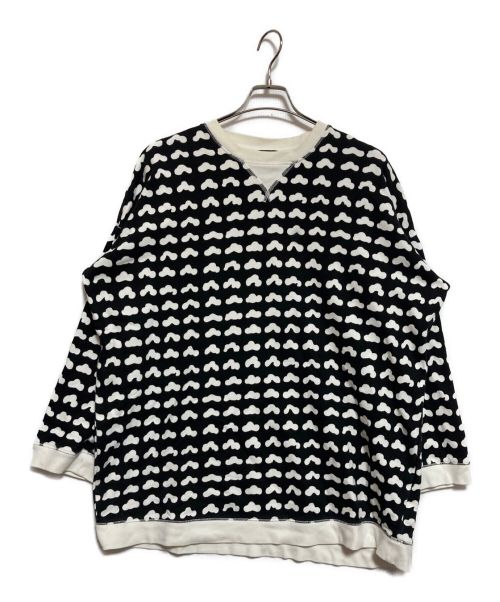 marimekko（マリメッコ）marimekko (マリメッコ) 総柄スウェット ブラック×ホワイト サイズ:XLの古着・服飾アイテム