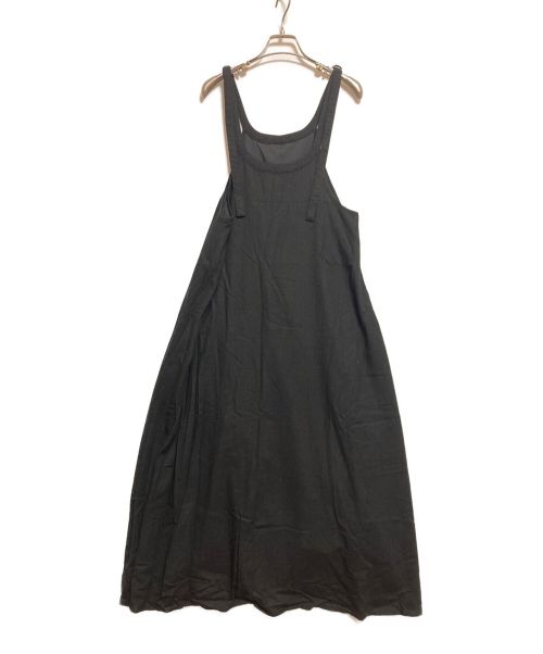 UNGRID（アングリッド）Ungrid (アングリッド) リネン混ショルダーデザインキャミワンピース ブラック サイズ:Freeの古着・服飾アイテム