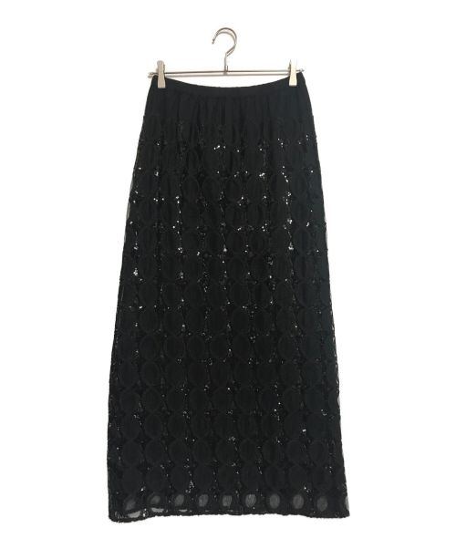 sara mallika（サラマリカ）sara mallika (サラマリカ) チュールスパンコールスカート ブラック サイズ:なしの古着・服飾アイテム