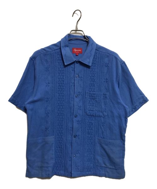 SUPREME（シュプリーム）Supreme (シュプリーム) Embroidered S/S Shirt ブルー サイズ:下記参照の古着・服飾アイテム