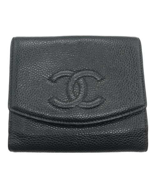 CHANEL（シャネル）CHANEL (シャネル) 2つ折り財布 ブラックの古着・服飾アイテム