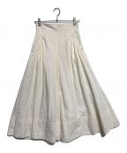 La TOTALITEラ ト―タリテ）の古着「MAKI KANEKOコラボ フレアギャザースカート」｜ホワイト