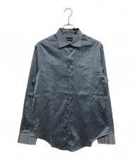 GIORGIO ARMANI (ジョルジョアルマーニ) ストライプシルクシャツ ブルー サイズ:41