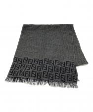 FENDI (フェンディ) ズッカ柄ウールマフラー グレー