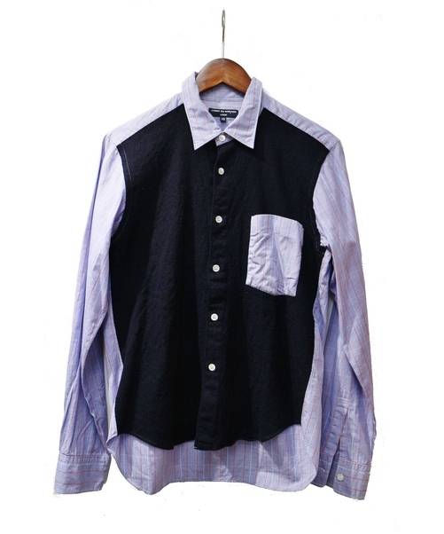 中古 古着通販 Comme Des Garcons コムデギャルソン ウール切替シャツ ネイビー ブルー サイズ Xs ブランド 古着通販 トレファク公式 Trefac Fashion