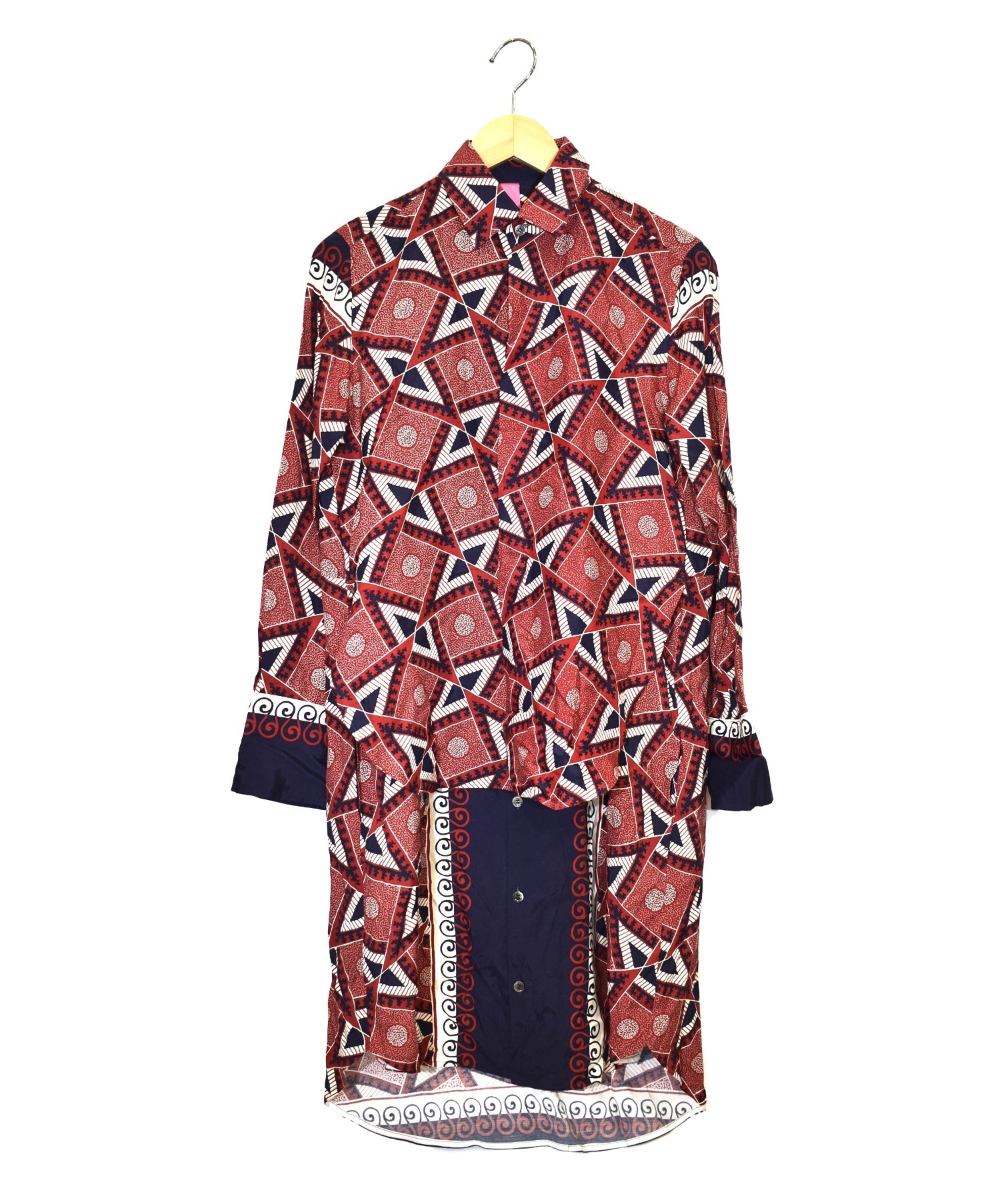 中古 古着通販 Y S ワイズ ドッキングシャツワンピース レッド サイズ 2 Yf B42 230 ブランド 古着通販 トレファク公式 Trefac Fashion