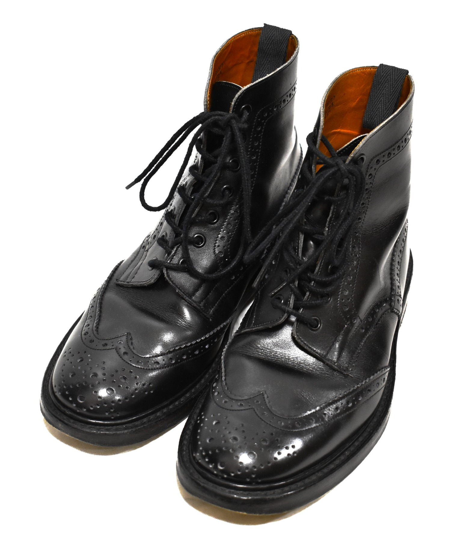 【中古・古着通販】Tricker’s (トリッカーズ) モールトンカントリーウィングチップブーツ ブラック サイズ:8.5 M2508