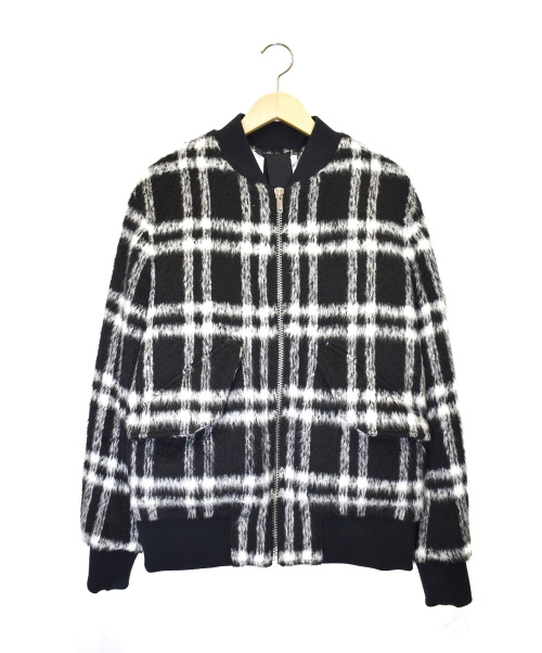 中古 古着通販 Msgm エムエスジーエム ウールチェックシャギージャケット ブラック ホワイト サイズ 44 2140mh24y ブランド 古着通販 トレファク公式 Trefac Fashion