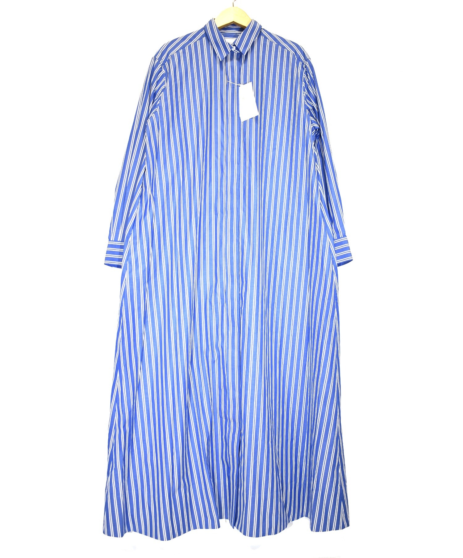 中古 古着通販 United Arrows Tokyo ユナイティッドアローズトウキョウ ロングシャツワンピース ブルー ホワイト サイズ 38 未使用品 ブランド 古着通販 トレファク公式 Trefac Fashion