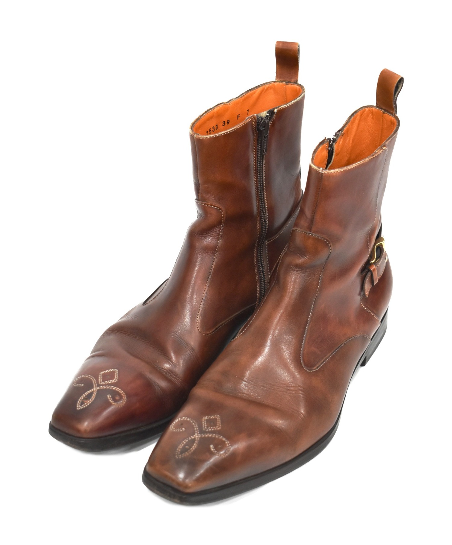 中古 古着通販 Santoni サントーニ ポインテッドトゥブーツ ブラウン サイズ 7 7533 ブランド 古着通販 トレファク公式 Trefac Fashion
