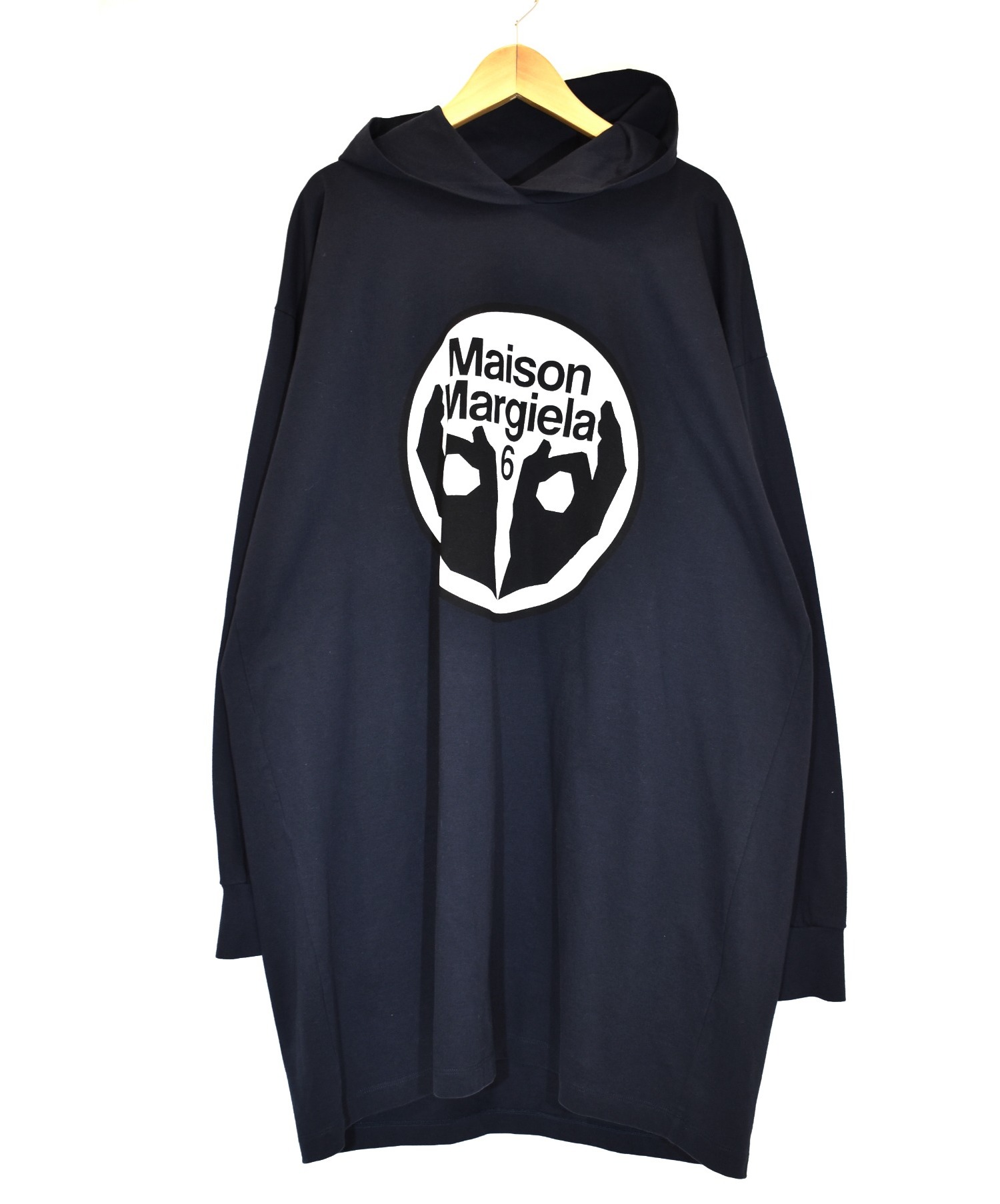MM6 Maison Margiela (エムエムシックス メゾンマルジェラ) フーデッドスウェットシャツワンピース ネイビー サイズ:S  S52CT0498