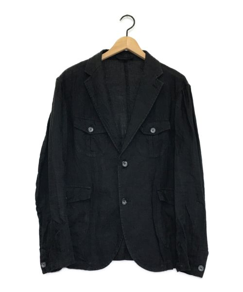 giannetto（ジャンネット）giannetto (ジャンネット) リネンジャケット ブラック サイズ:48の古着・服飾アイテム
