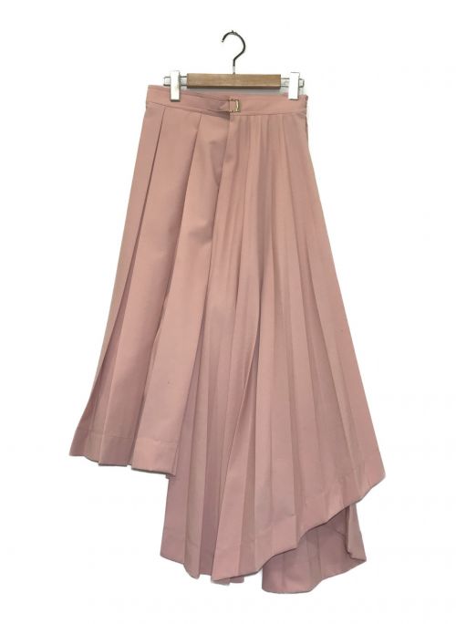 CELINE（セリーヌ）CELINE (セリーヌ) アシンメトリープリーツスカート ピンク サイズ:SKの古着・服飾アイテム