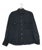 Porter Classicポータークラシック）の古着「ロールアップリネンシャツ」｜ブラック