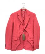 COMME des GARCONS HOMME PLUSコムデギャルソンオムプリュス）の古着「ポリ縮絨カッティングデザインジャケット」｜ピンク