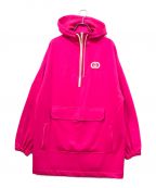 GUCCIグッチ）の古着「Polyester Jersey Hooded Sweatshirt」｜ショッキングピンク