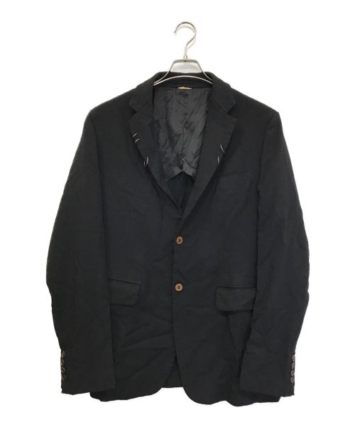 COMME des GARCONS HOMME DEUX（コムデギャルソン オム ドゥ）COMME des GARCONS HOMME DEUX (コムデギャルソン オム ドゥ) 製品染リング付2Bジャケット ブラック サイズ:Lの古着・服飾アイテム