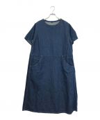 45rpm45アールピーエム）の古着「Cotton Linen Komugi Denim Jumper Dress」｜インディゴ