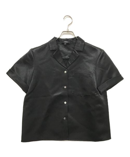 thoery（セオリー）thoery (セオリー) Bonded Satin SS Camp Shirt B ブラック サイズ:Pの古着・服飾アイテム