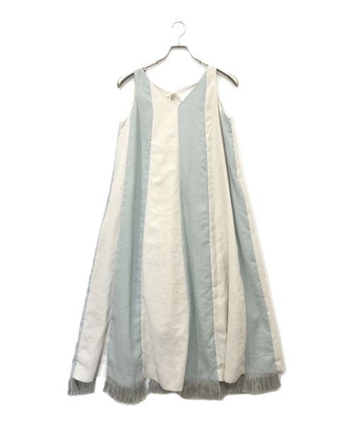 AKIRA NAKA（アキラナカ）AKIRA NAKA (アキラナカ) Ans fringed dress GR ブルー サイズ:1の古着・服飾アイテム
