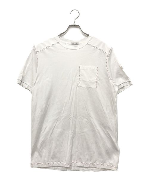 MONCLER（モンクレール）MONCLER (モンクレール) ジグザグステッチTシャツ ホワイト サイズ:Sの古着・服飾アイテム
