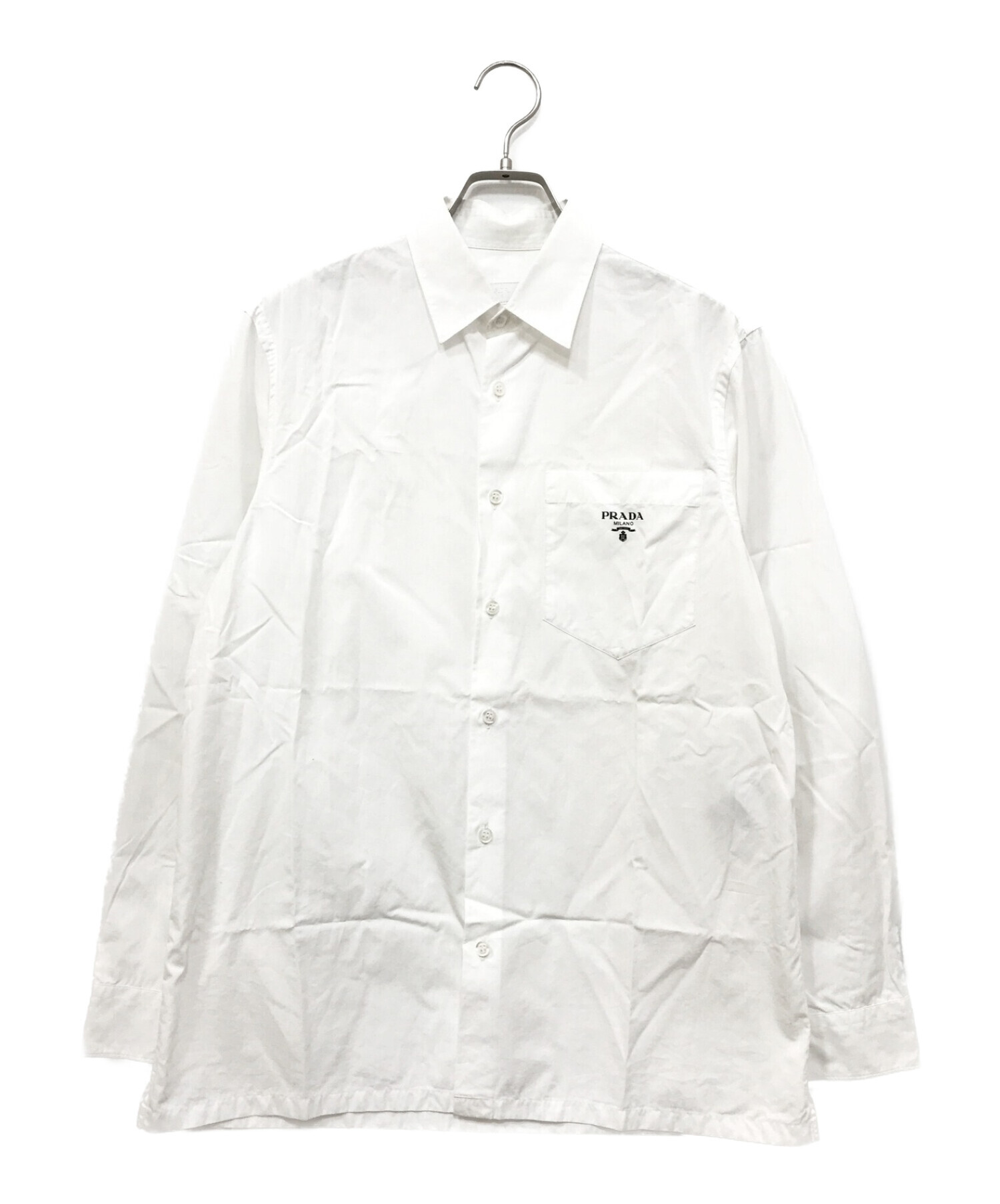 PRADAプラダ◇スナップボタン釦皮革レザードレスシャツジャケット