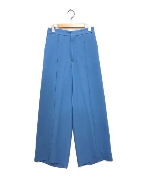 DRAWER（ドゥロワー）DRAWER (ドゥロワー) シルクジョーゼットバックギャザーパンツ ブルー サイズ:36の古着・服飾アイテム
