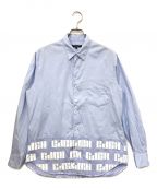 COMME des GARCONS HOMME）の古着「ストライプロゴプリントシャツ」｜ブルー
