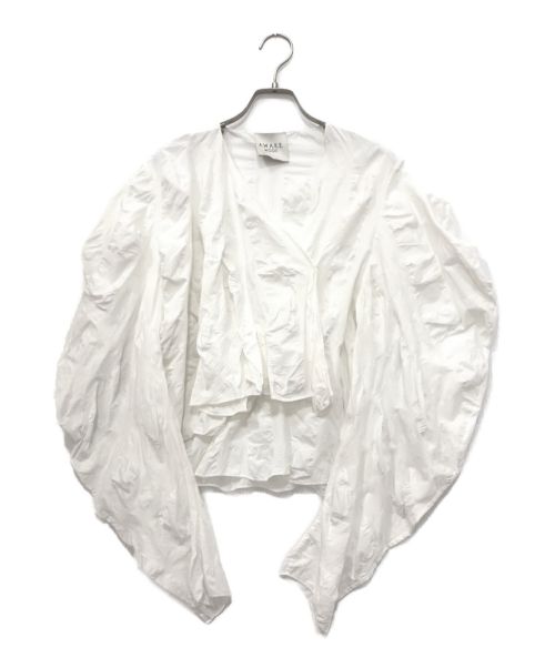 A.W.A.K.E. Mode（アウェイクモード）A.W.A.K.E. Mode (アウェイクモード) ボリュームスリーブフリルシャツ ホワイト サイズ:XSの古着・服飾アイテム