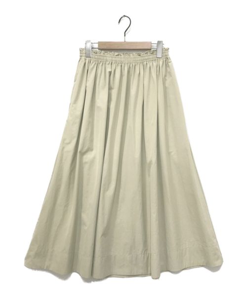 BALLSEY（ボールジィ）BALLSEY (ボールジィ) プルーフタフタ ギャザーフレアスカート ベージュ サイズ:36 未使用品の古着・服飾アイテム