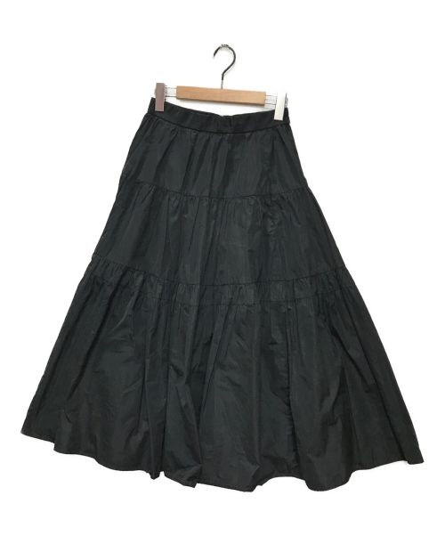 ANAYI（アナイ）ANAYI (アナイ) シャンブレータフタティアード スカート ブラック サイズ:34の古着・服飾アイテム