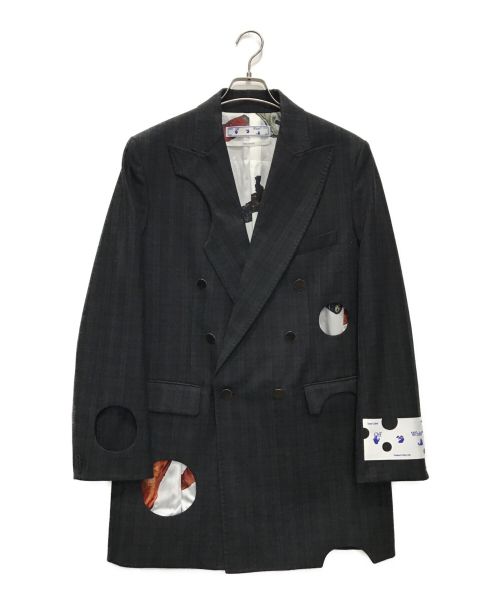 OFFWHITE（オフホワイト）OFFWHITE (オフホワイト) ロングテーラードジャケット ブラック サイズ:48の古着・服飾アイテム