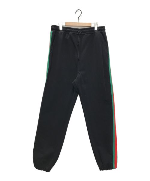 GUCCI（グッチ）GUCCI (グッチ) THE NORTH FACE (ザ ノース フェイス) Web Print Stripe Jogging Pants ブラック サイズ:L 未使用品の古着・服飾アイテム