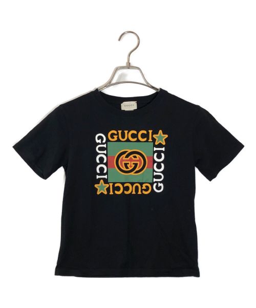 GUCCI（グッチ）GUCCI (グッチ) グッチロゴ プリント Tシャツ ブラック サイズ:6(120/60)の古着・服飾アイテム