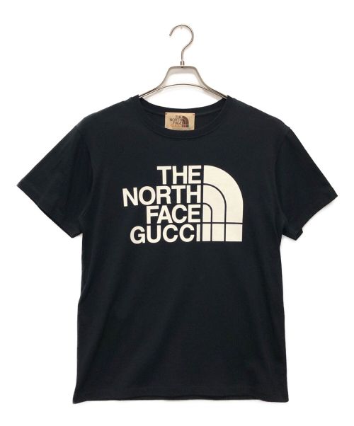 GUCCI（グッチ）GUCCI (グッチ) THE NORTH FACE (ザ ノース フェイス) ダブルネームロゴプリントTシャツ ブラック サイズ:XXSの古着・服飾アイテム