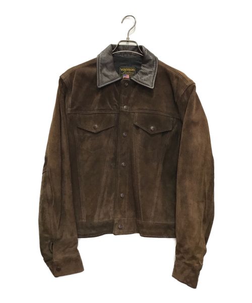VANSON（バンソン）VANSON (バンソン) 4THタイプスエードジャケット ブラウン サイズ:42の古着・服飾アイテム