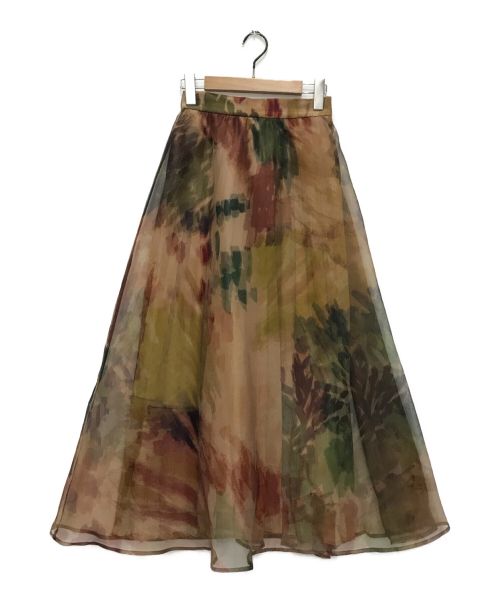 Ameri（アメリ）AMERI (アメリ) und willow paint pleats skirt ブラウン サイズ:Sの古着・服飾アイテム