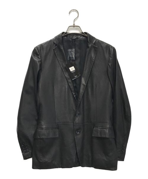 Calvin Klein（カルバンクライン）Calvin Klein (カルバンクライン) ラムレザーテーラードジャケット ブラック サイズ:Mの古着・服飾アイテム