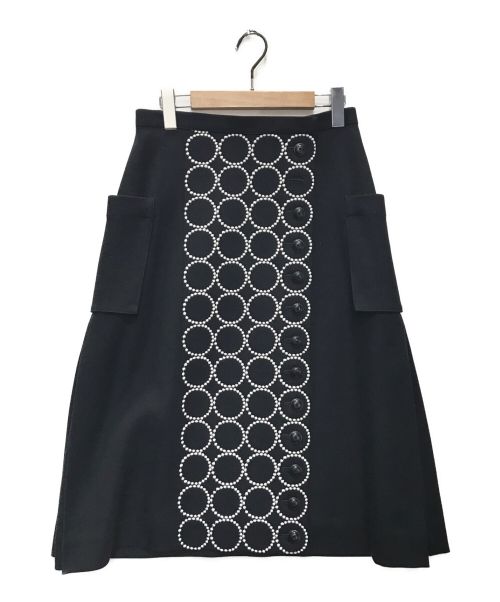 mina perhonen（ミナ ペルホネン）mina perhonen (ミナ ペルホネン) タンバリン スカート ブラック サイズ:38の古着・服飾アイテム