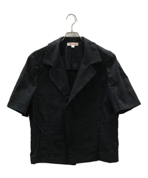masu（エムエーエスユー）MASU (エムエーエスユー) HALF SLEEVE COTTON JACKET ブラック サイズ:46の古着・服飾アイテム