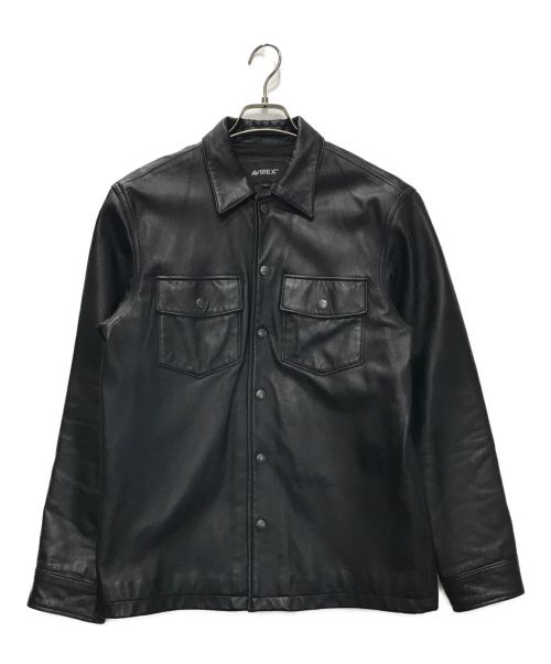 AVIREX（アヴィレックス）AVIREX (アヴィレックス) ラムレザージャケット ブラック サイズ:Lの古着・服飾アイテム