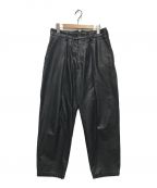 steinシュタイン）の古着「EX WIDE TAPERED TROUSERS(LEATHER)」｜ブラック