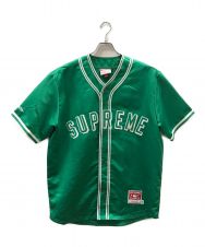 Supreme (シュプリーム) MITCHELL & NESS (ミッチェルアンドネス) Satin Baseball Jersey グリーン サイズ:L