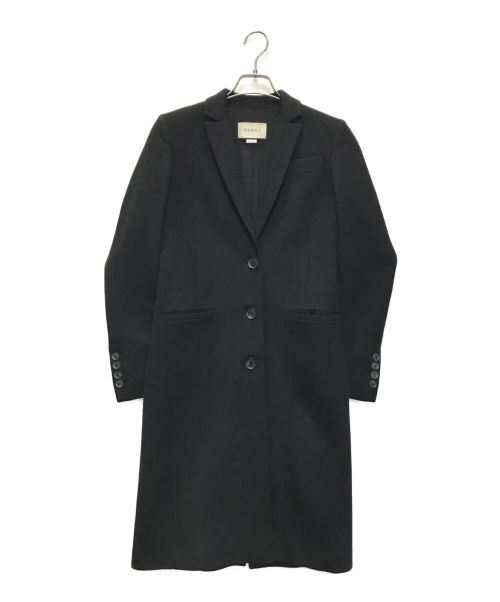 GUCCI（グッチ）GUCCI (グッチ) シングルブレストウールチェスターコート ブラック サイズ:38の古着・服飾アイテム