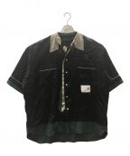 MIHARA YASUHIROミハラヤスヒロ）の古着「Mix layered bowling shirt」｜ブラック