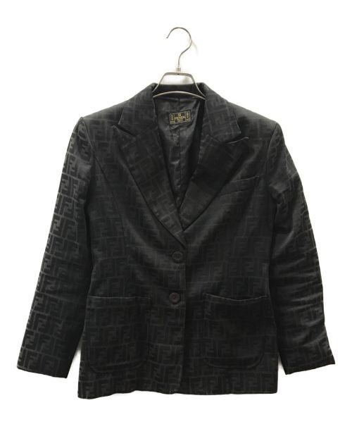 FENDI（フェンディ）FENDI (フェンディ) ズッカ柄テーラードジャケット ブラック サイズ:不明の古着・服飾アイテム