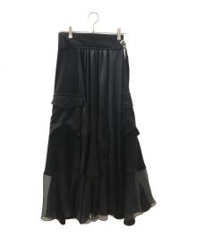 sacai（サカイ）の古着「Solid Satin Skirt」｜ブラック