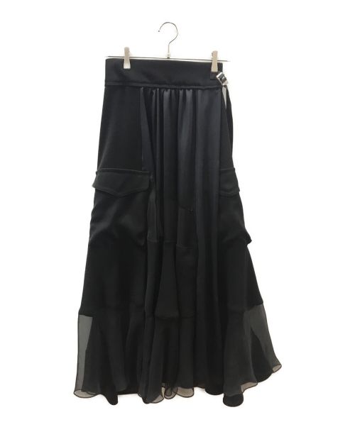 sacai（サカイ）sacai (サカイ) Solid Satin Skirt ブラック サイズ:1の古着・服飾アイテム