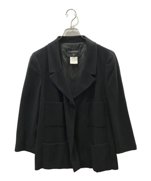CHANEL（シャネル）CHANEL (シャネル) ウールシルクジャケット ブラック サイズ:38の古着・服飾アイテム